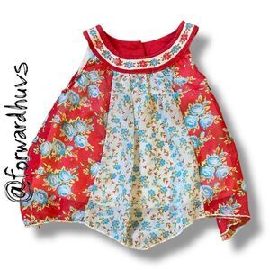 Little Lass Infant Dress – Size 3T – Red & Blue Floral